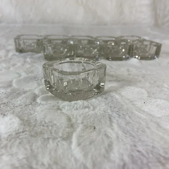 Antique Salt Cellars Salt Dips glass clear crystal open faced . 10 Total - Picture 4 of 11